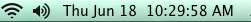 Screenshot of the clock on a Mac computer